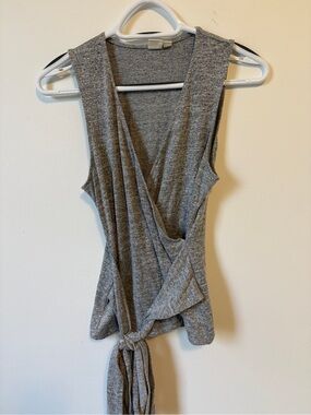 GAP Grey Sleeveless Wrap Tie Tank